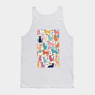 Colorful Cat Crescendo: A Symphony of Whiskers and Patterns Tank Top